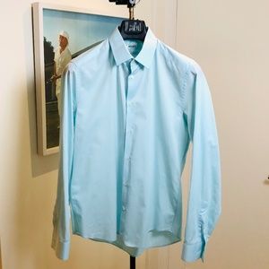 Kenzo Men's Button Up Dress Shirt in Mint, Size Medium